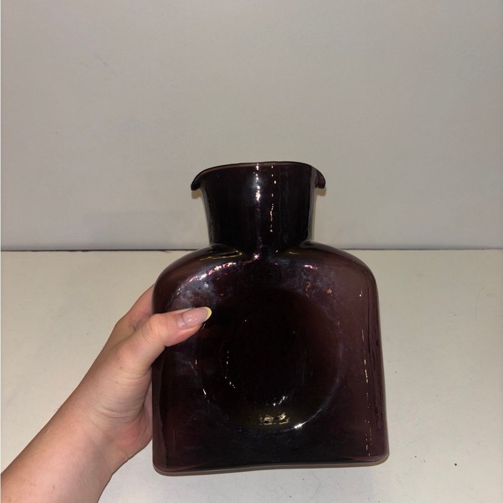 Vintage Blenko Double Spout Water Bottle Pitcher Carafe Purple Amethyst - Picture 4 of 9